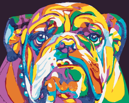 Malování podle čísel - BAREVNÝ BULLDOG Rozměr: 40x50 cm, Rámování: bez rámu a bez vypnutí plátna